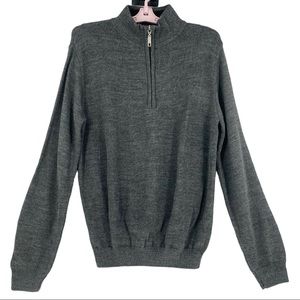 Edwards Men’s Long Sleeve Quarter-Zip Acrylic Sweater Grey Size M Retail $44.
